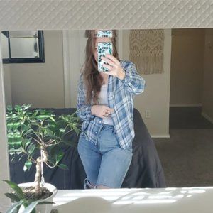 Cloth & Stone Blue Flannel Size XS